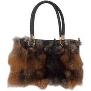 Luxury Real Fox Fur Handbag Ladies Furry Shoulder Bag New